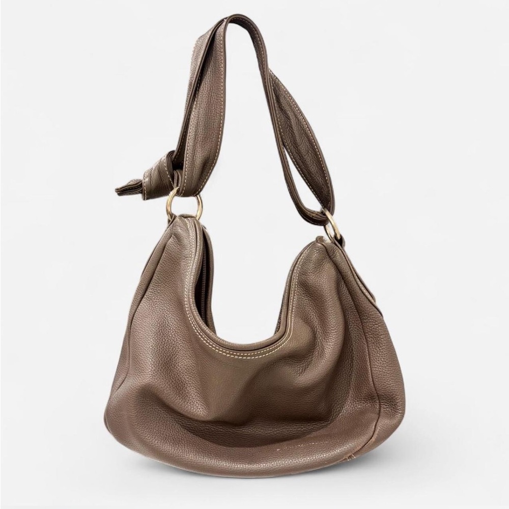 Elegant Brown Leather Hobo Bag - Picture 4 of 10